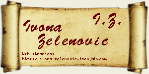 Ivona Zelenović vizit kartica